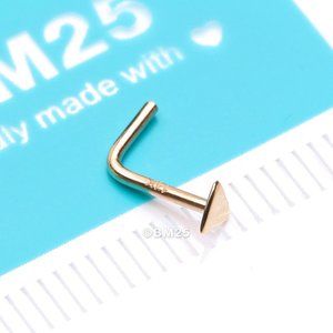 14 Karat Gold Triangle Plate Top L-Shaped Nose Ring